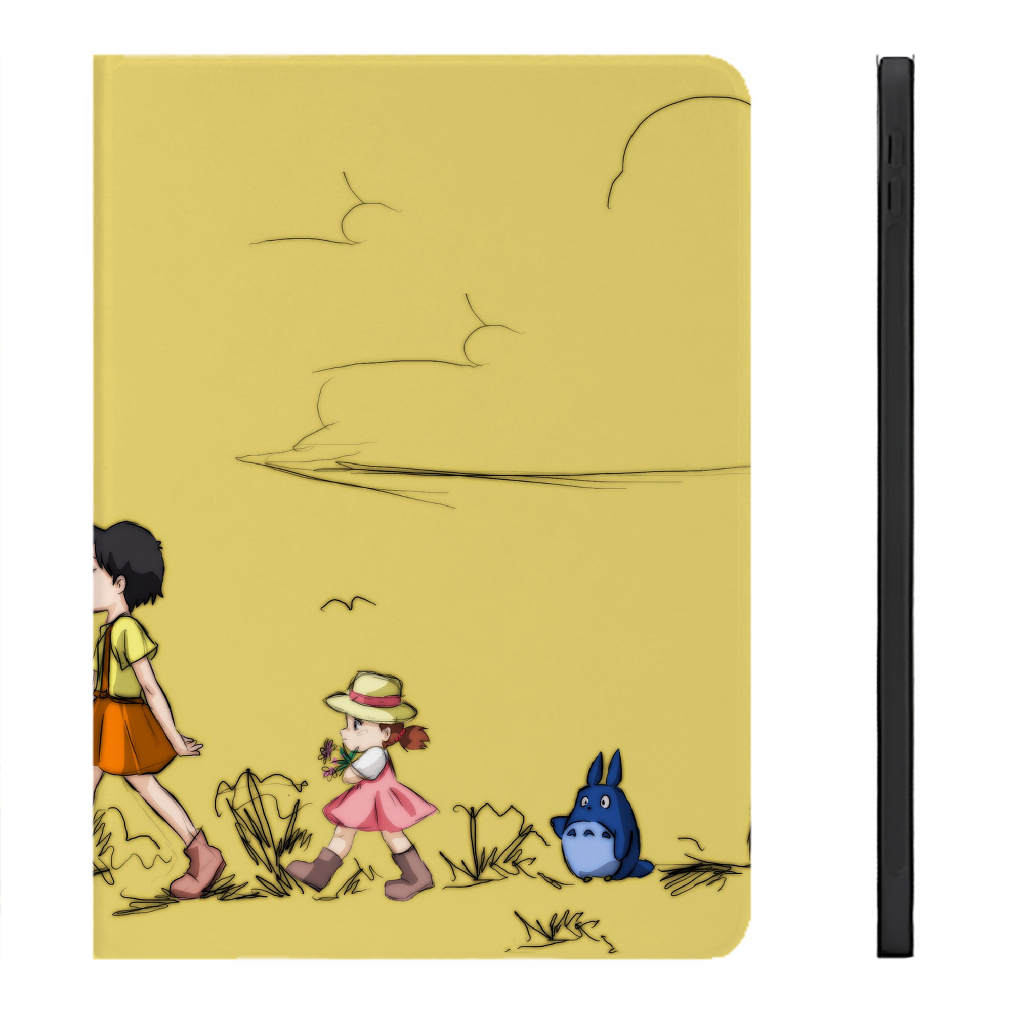 （画像用） となりのトトロ 草壁メイ 草壁サツキ My Neighbor Totoro Satsuki Kusakabe Mei Kusakabe IPadケース ペンホルダー付き ブックスタイルデザイン